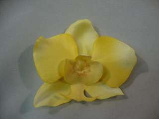 Yellow Orchid Hair Flower Clip  