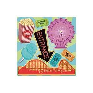   Big Cardstock Stickers 5x6 amusement Park Arts, Crafts & Sewing