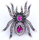 Purple swarovski crystal spider stretchy ring jewelry