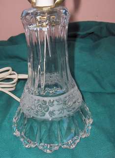 Vintage Beautiful Pressed Crystal Glass Vanity Lamp  