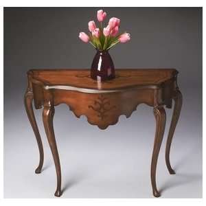   Cherry Veneer and Antique Cherry Console Table Furniture & Decor