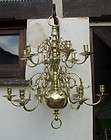 Solid brass two tier 12 branch candle chandelier 19th c