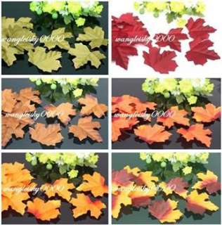 100pcs Fall Maple Leaves Silk Petal Many Color Available Wedding 