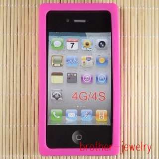 Deep Pink Retro Cassette Tape Silicone Case Cover for iPhone 4 4G/4GS 