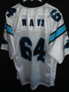 MENS L EC #64 NAVS AUTHENTIC CAROLINA PANTHERS NFL JERSEY NYLON SHIRT 