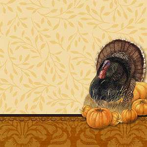 Bastin Thanksgiving LUNCH NAPKINS Turkey Hallmark NEW  