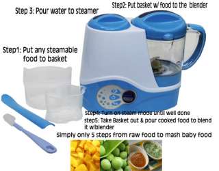 Baby Nutrition Food Processor Steam Blender Maker EZ Cooker Steamer 