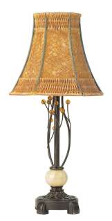 Bali Mini Wicker and Marble Table Lamp/Accent Lamps  