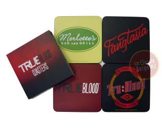 TRUE BLOOD Coasters Merlottes Fangtasia trublood NEW  