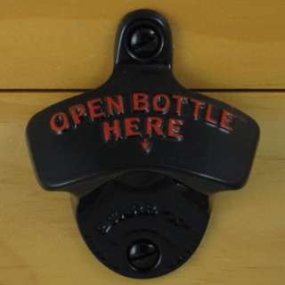 Black OPEN BOTTLE HERE Starr X Wall Mount Bottle Opener