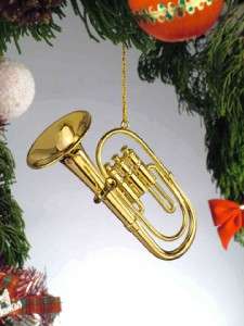   Miniature Ornament LOT 2 Brass Instrument TUBA & TROMBONE 4 New GIFT