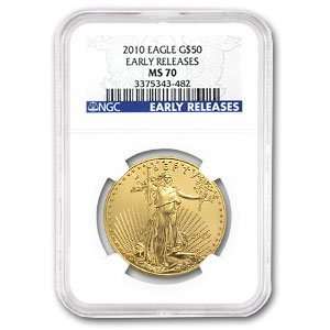   2010 1 oz Gold American Eagle MS 70 NGC (Early Releases) Toys & Games