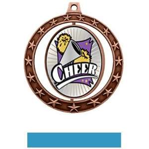 Cheer Spinner Xtreme Medals M 7701 BRONZE MEDAL / LT. BLUE RIBBON 2.75 