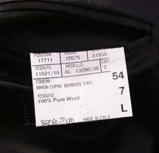   Black Subtle Check Side Vent Wool Sport Coat 42 44 L (Eu 54)  
