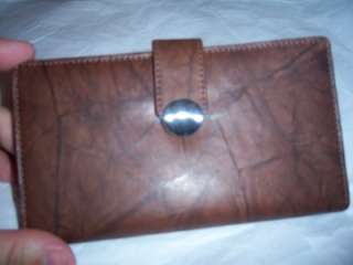 New Mundi Brown Leather Checkbook Wallet  