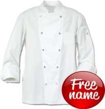 CHEF UNIFORMS WHITE CHEF COAT ALL SIZES AND FREE NAME EMBROIDERED 
