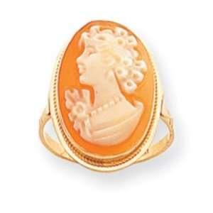  14k Gold 13x18mm Shell Cameo Ring Jewelry