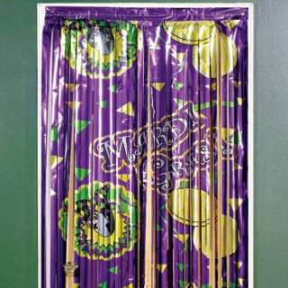   party decor foil mardi gras theme printed door curtain measures 36 x