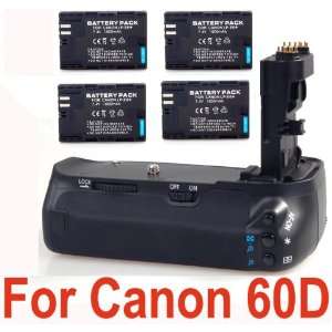   Canon EOS 60D Batteries 4x LP E6 + Battery Grip BG E9