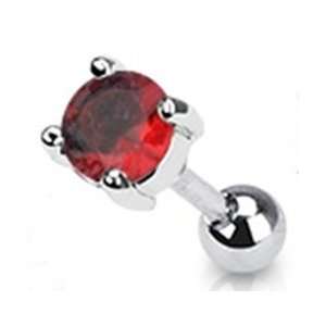  16g Cartilage Earring Piercing Jewelry Stud with Red Round 