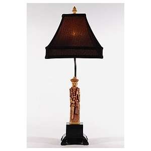  Asian Figurine Carved Faux Ivory Table Lamp
