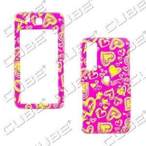  Behold T919 Yellow Hearts on Pink   Case/Face Cover/Snap On Cell 