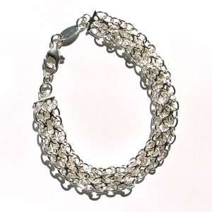  Specially Design Flower Chain 925 Silver Bracelet: Jewelry