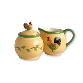   Napoli Rooster Sugar Bowl & Creamer Set 025398039388  