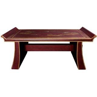   Asian   40 Chinese Lacquered Shinto Oriental Bench Coffee Table   Red