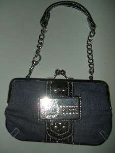 APPLE BOTTOMS Jeans Small Wristlet Handbag Croco BLACK  