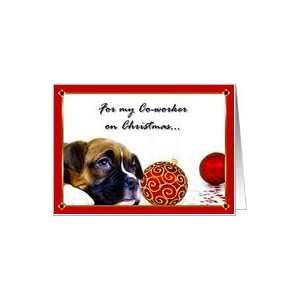  Merry Christmas Co worker Boxer Puppy Card Health 