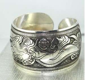 New Tibet Silver Manual Bangle Cuff Bracelet  