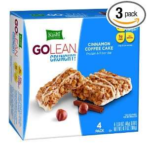 Kashi Golean Bar Crunchy, Cinnamon Coffee Cake, 4 Count, 1.59 Ounce 