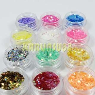 DIAMOND Shape RHOMBUS Glitter Spangle Nail Art 12 Color  