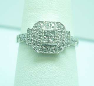 Estate white gold and diamond engagement ring  