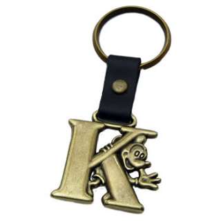 Mickey Mouse Letter K Brass Keychain Disney Keyring New  