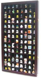 100 Thimble Display Case Cabinet Thimbles Holder Rack, Glass door 