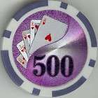 Royal Flush Hologram roll of 25 poker chips   Purple