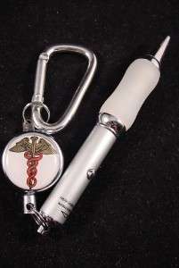 CADUCEUS DOCTOR MEDICAL Keychain Pen Light Retractable NEW  