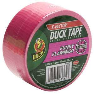 DUCK TAPE X Factor Flamingo Pink Cloth Duct Tape 1.88 x 15 YD, 1 Roll 