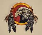Indian DREAM CATCHER Wolf Emblem EAGLE FEATHERS PATCH items in debsco 