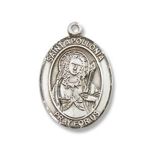  St.Apollonia Sterling Silver Medal with 18 Sterling Chain 