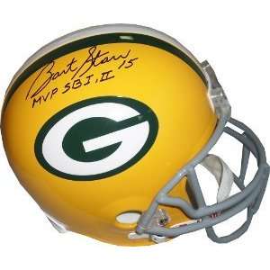 Bart Starr signed Green Bay Packers Proline Helmet MVP SB I, II
