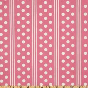  44 Wide Pajama Party Polka Dot Stripe Hot Pink Fabric By 
