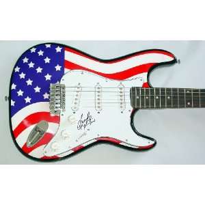 Gordon Lightfoot Autographed Signed USA Flag Guitar & Proof