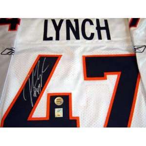 John Lynch Denver Broncos Autographed Authentic White Reebok Jersey