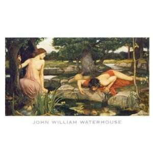 Echo and Narcissus, 1903 By John William Godward Highest Quality Art 