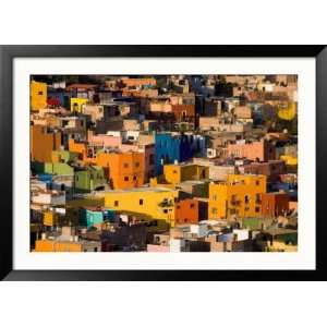  Steep Hill with Colorful Houses, Guanajuato, Mexico Framed 