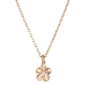  Katie Diamond Buttercup Rose Gold Mini Flower Necklace 