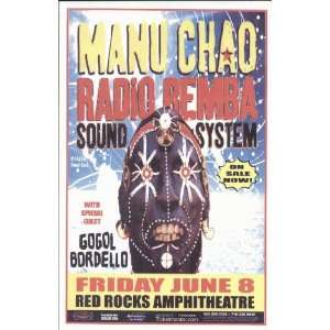  Manu Chao Red Rocks 2007 Denver Original Concert Poster 